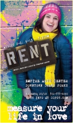 RENT Poster Art for Bag Lady (A unique poster was created for each character/cast member for this production of RENT)