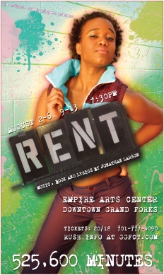 RENT Poster Art for Seasons of Love Soloist (A unique poster was created for each character/cast member for this production of RENT)